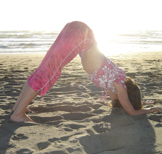Sophie Phelps practicing Yoga in Bodega Bay, California